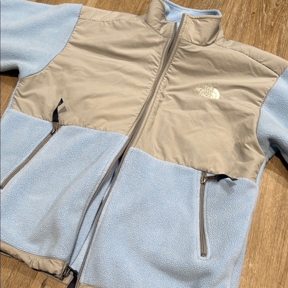 The North Face Size XL Gray and Baby Blue Teddy Bear Fleece Jacket Zip Up - Picture 14 of 14